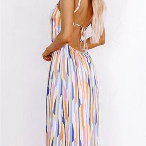 Impressions Colorful Backless Jumpsuit
